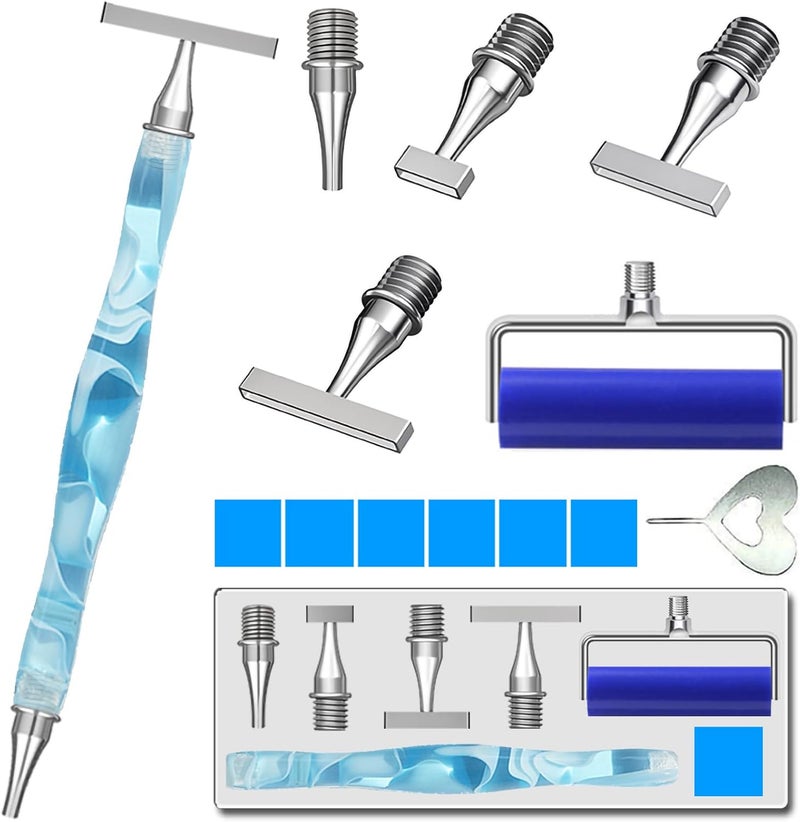 13PCS Diamond Art Pen, with 1,3,6,9 Stainless Steel Nibs, Ergonomic Diamond Art Pen, 5D Diamond Painting Pens Tools, for Both Beginners and Experienced Diamond Artists